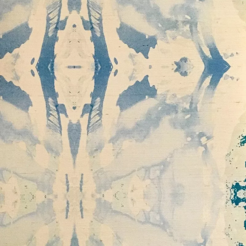 125-5 Teal Blue A Grasscloth Wallcovering