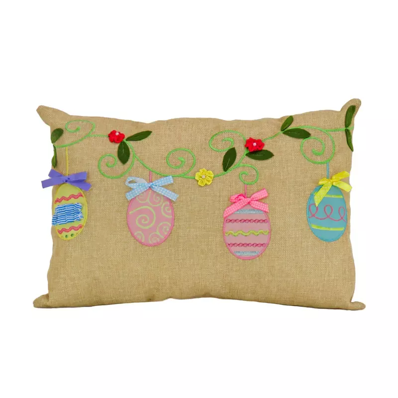 18-in-by-10-in-decorated-easter-eggs-decorative-pillow 18 in. by 10 in. Decorated Easter Eggs Decorative Pillow