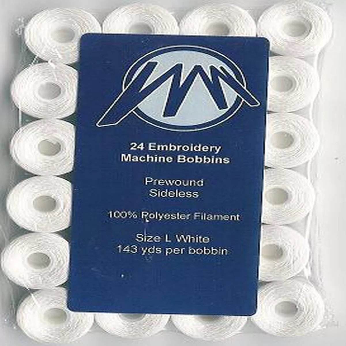 24-prewound-sideless-plastic-cored-embroidery-bobbins 24 Prewound Sideless Plastic Cored Embroidery Bobbins