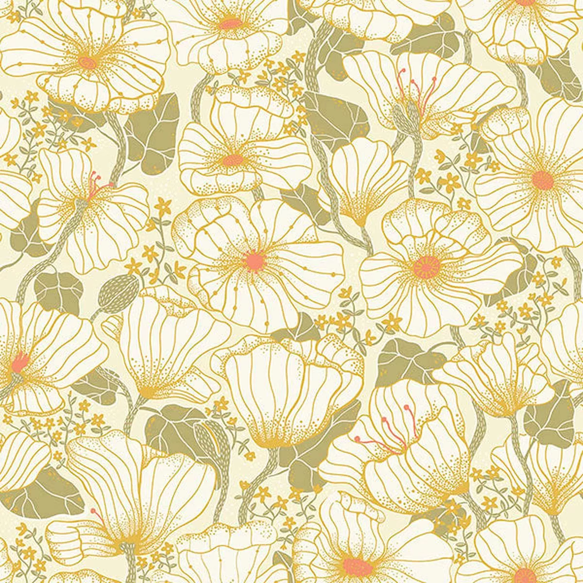 2932-65111-matilda-green-poppy-fields-wallpaper 2932-65111 Matilda Green Poppy Fields Wallpaper