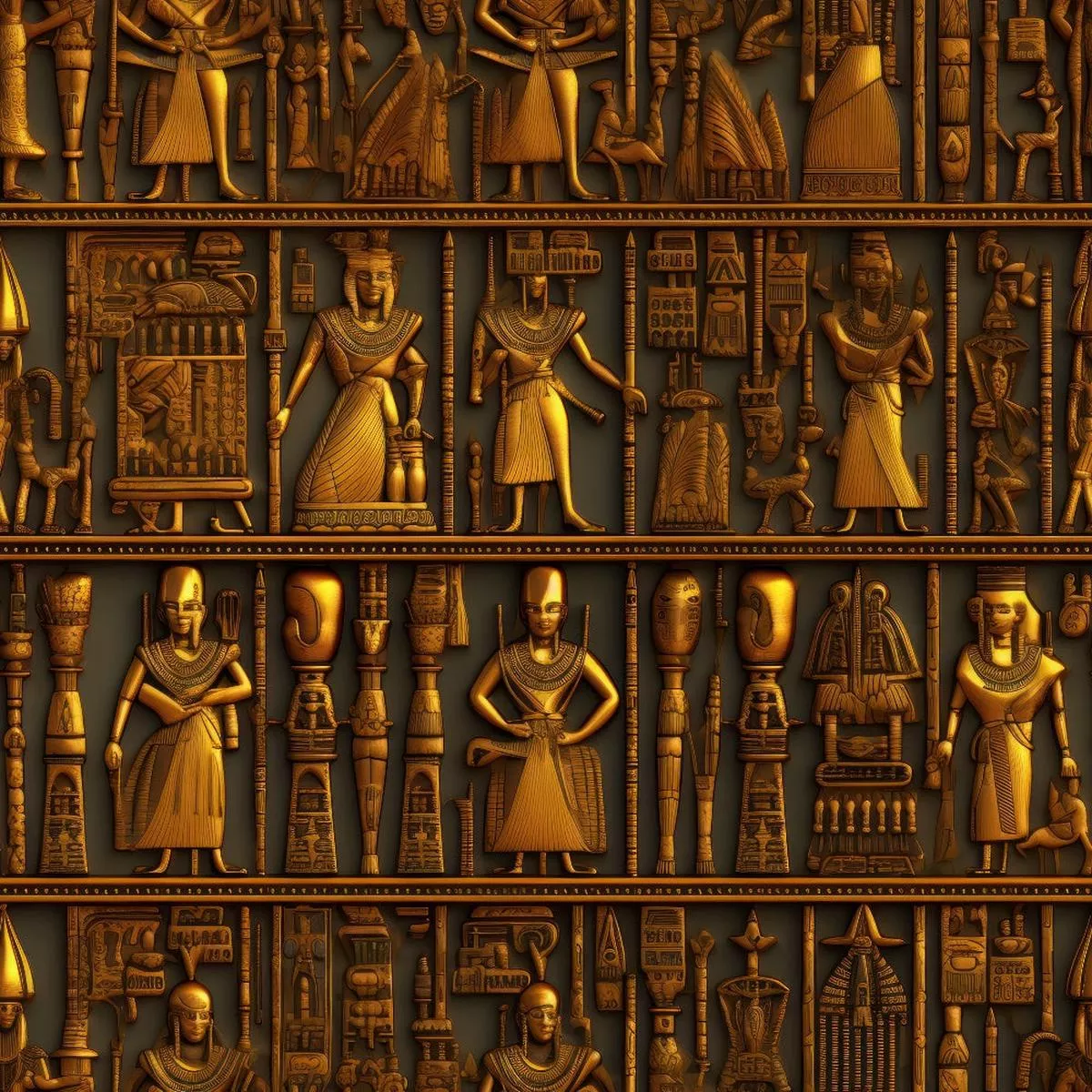 2D Ancient Egypt Pattern 2 Quilting Cotton Fabric