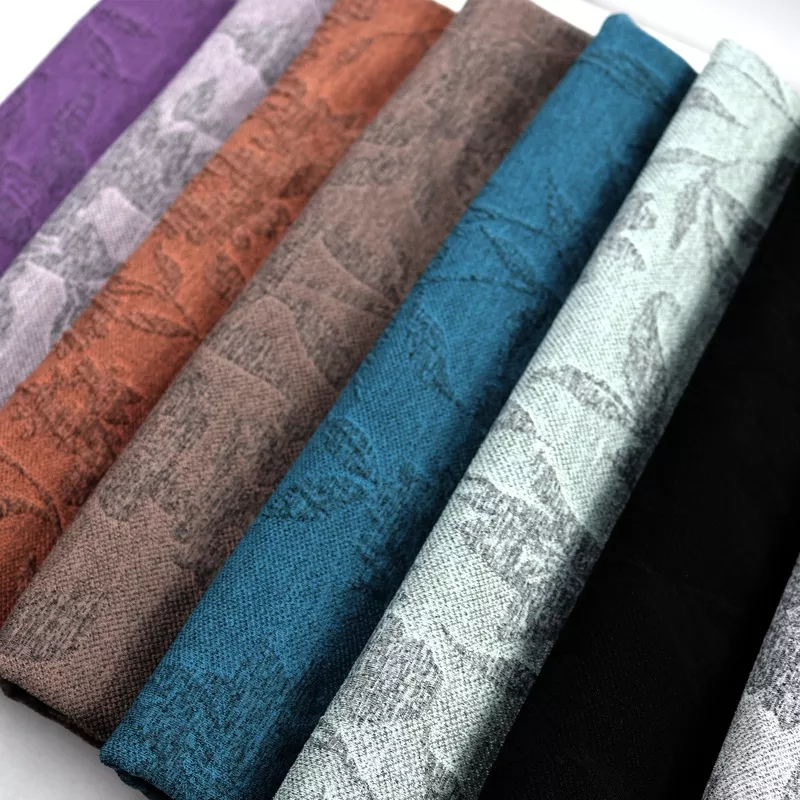 8-colors-flower-patterned-poly-span-jacquard-fabric-gray 8 Colors Flower Patterned Poly Span Jacquard Fabric Gray