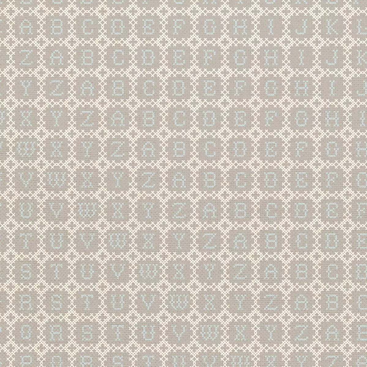 ABC Cross Stitch – Grey/Blue – Canvas