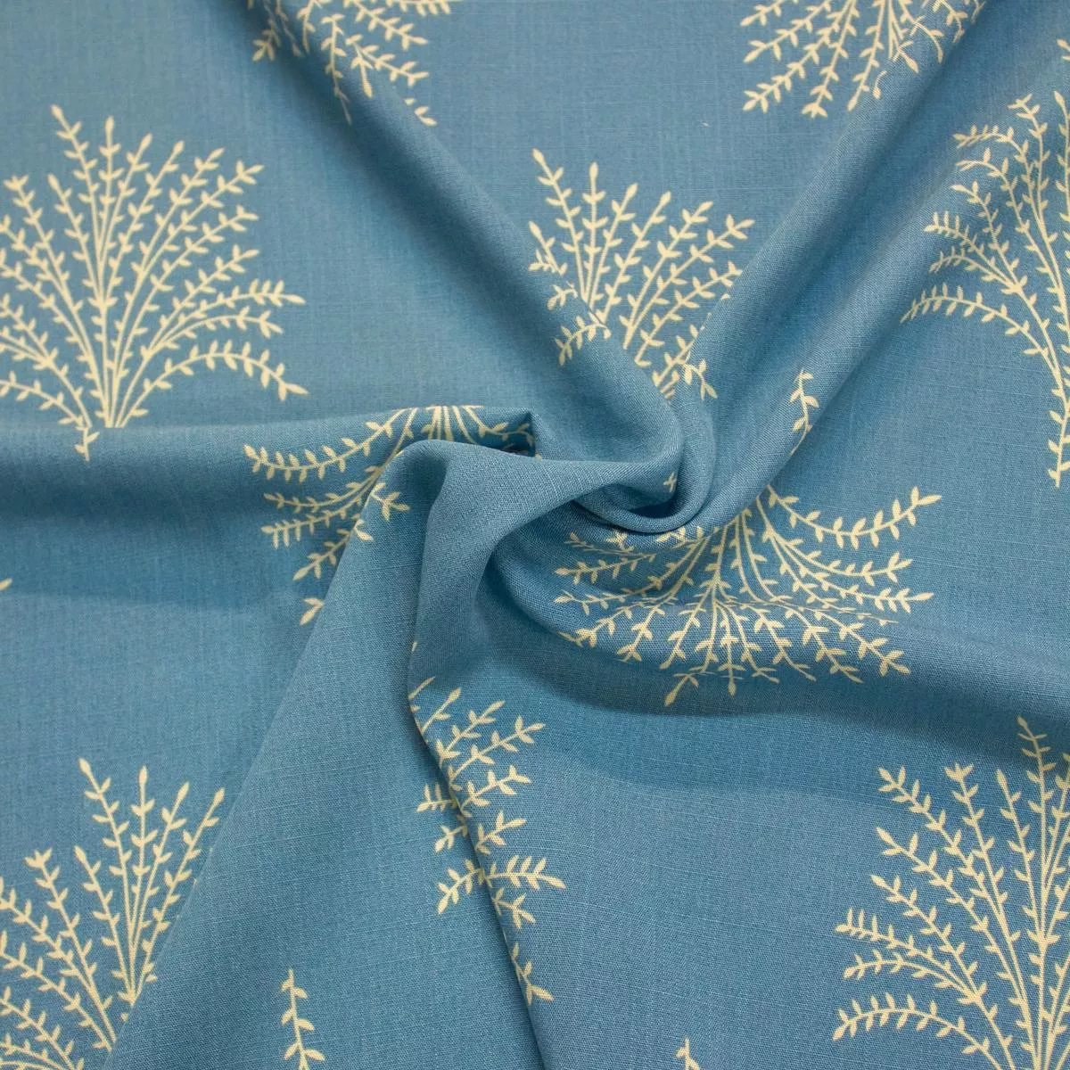 Abil Blue Floral Viscose Fabric