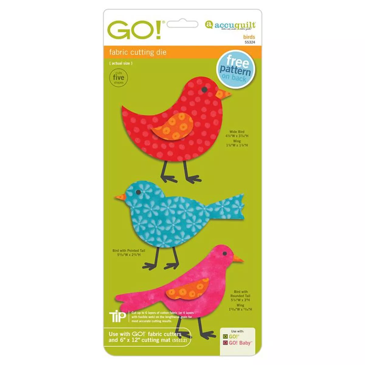 AccuQuilt GO! Die Birds 55324