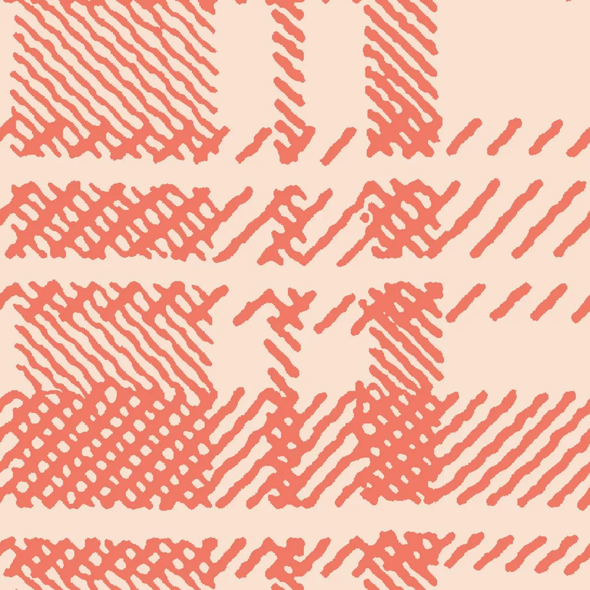 Aisla Plaid on Blush Fabric
