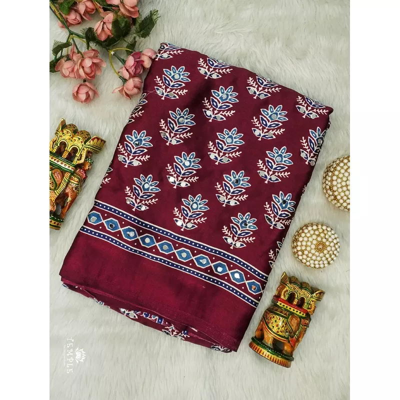 ajrakh-printed-modal-silk-saree-ttds3105-pre-booking Ajrakh Printed Modal Silk Saree | TTDS3105 | PRE BOOKING