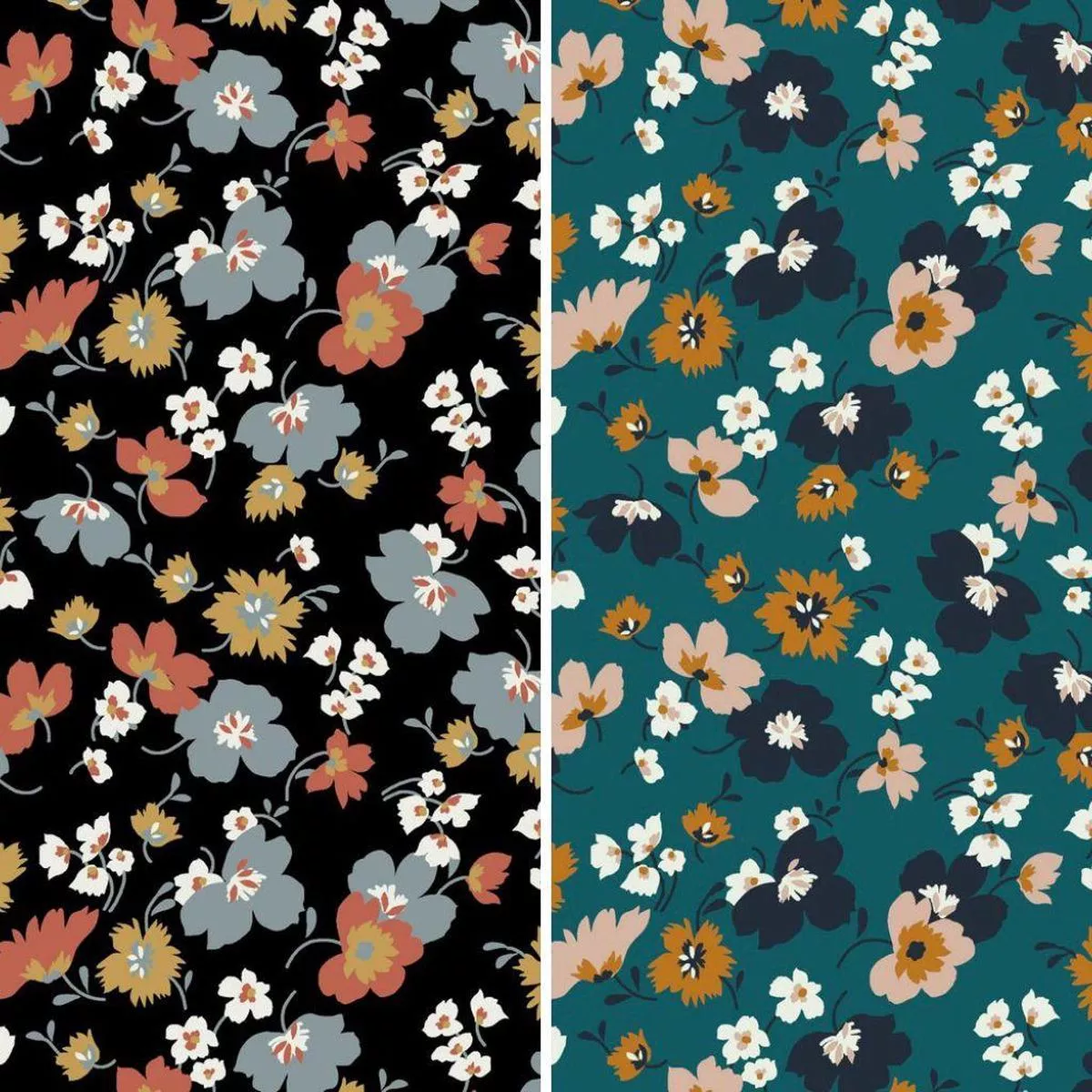 All Over Multicoloured Floral Modal Jersey Fabric