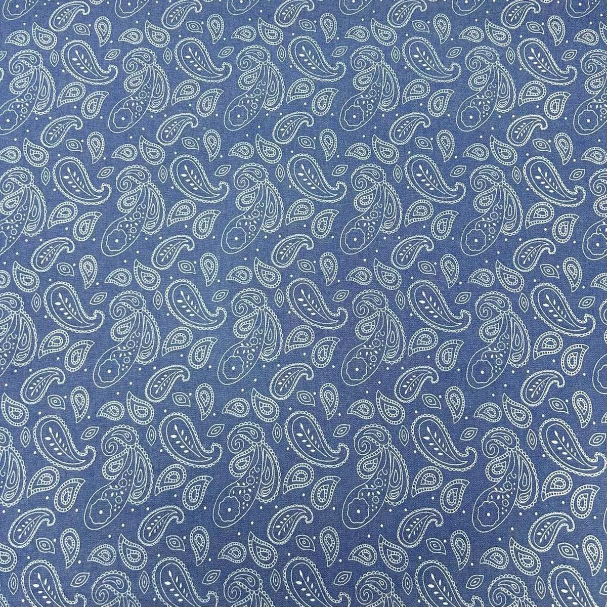 all-over-paisley-chambray-denim-fabric All Over Paisley Chambray Denim Fabric