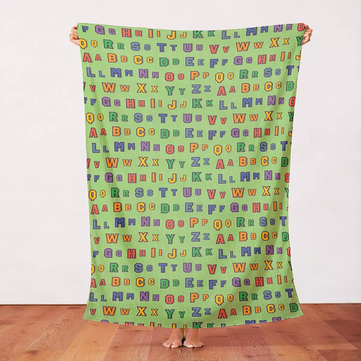 Alphabet Rows – Green – Canvas