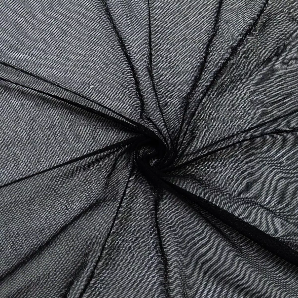 Alvan Black Polyester Stretch Mesh Fabric