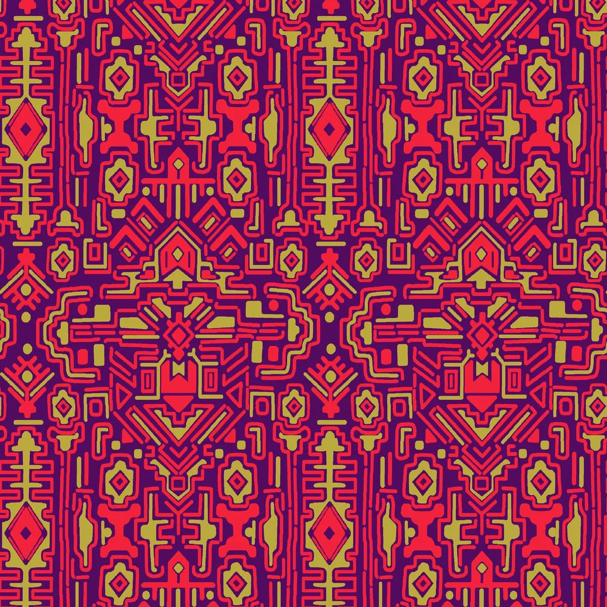 angular-aztec-on-fuchsia-fabric Angular Aztec on Fuchsia Fabric