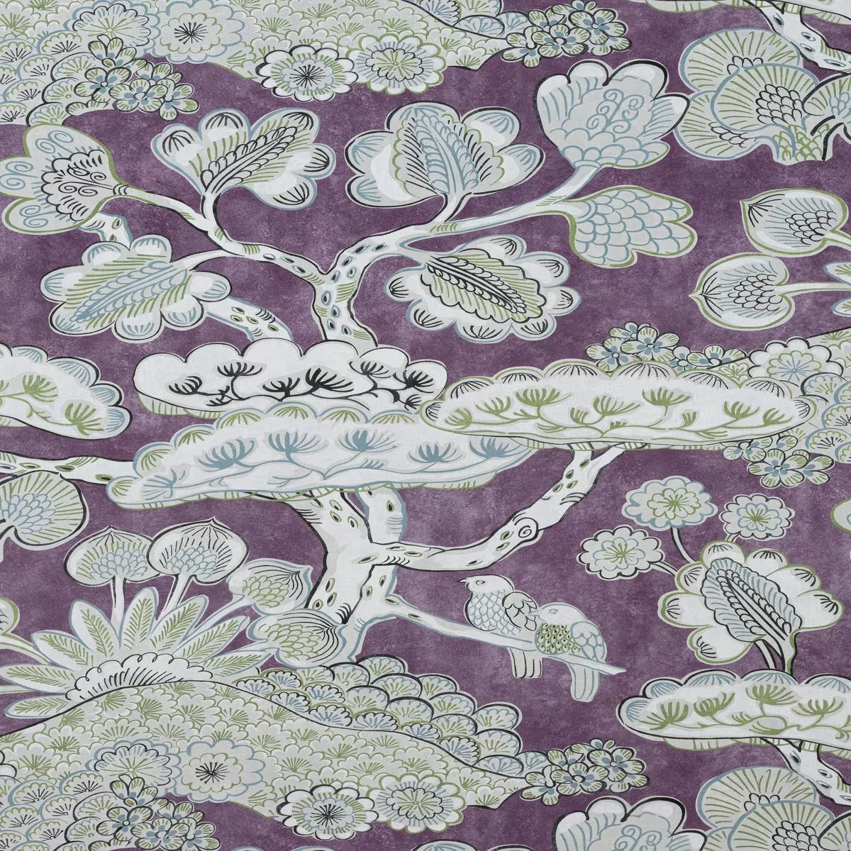 Anna French Tree House Eggplant Fabric