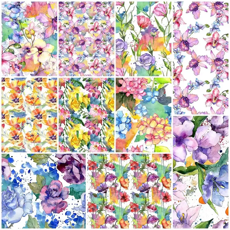 Aquarelle Florals Layer Cake – 10 Pieces