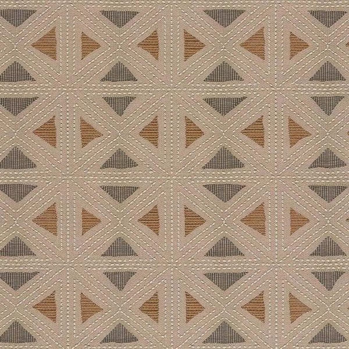 Arc-Com Geostitch Stone Textured Triangles Brown Upholstery Fabric