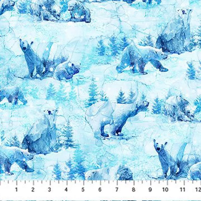 Arctic Bears in Light BlueIlluminations by Northcott Studio (1/4 yard)