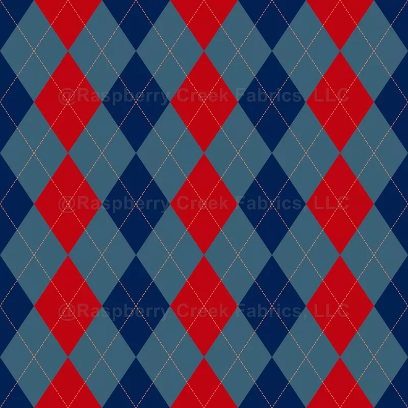 argyle-pattern-blue-red-navy-blue-orange-stitching Argyle Pattern, Blue Red Navy Blue, Orange Stitching