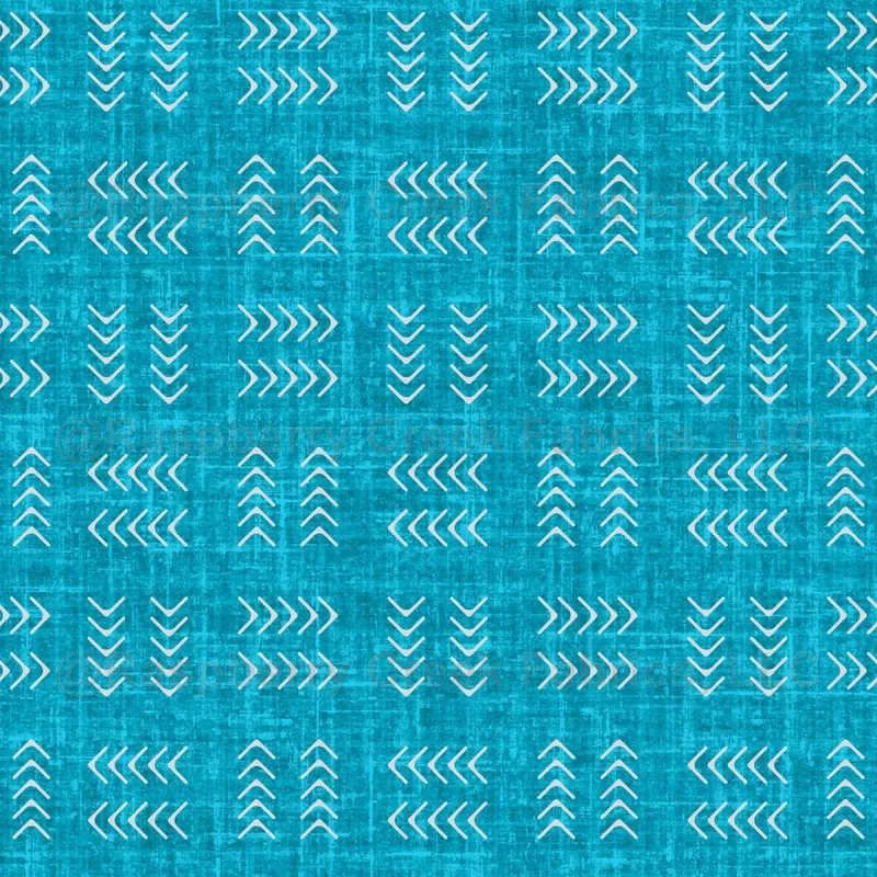 Arrows on Aqua Blue Linen