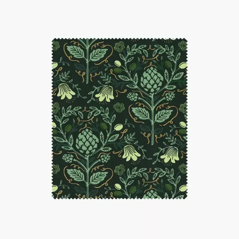 Artichoke Canvas Metallic Fabric – Hunter
