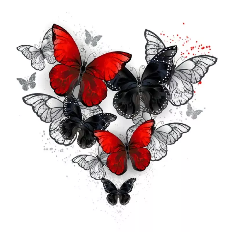 artistic-morpho-butterflies-fabric-panel-white Artistic Morpho Butterflies Fabric Panel – White