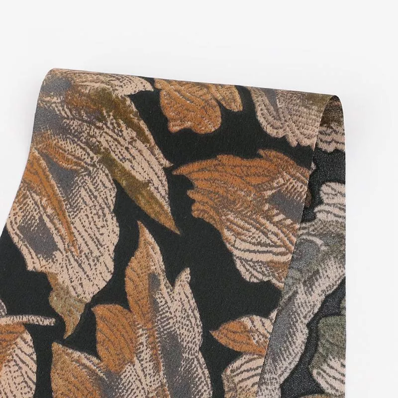 Autumn Leaves Poly Satin – Brown