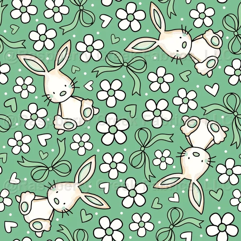 Baby Bunnies in Green