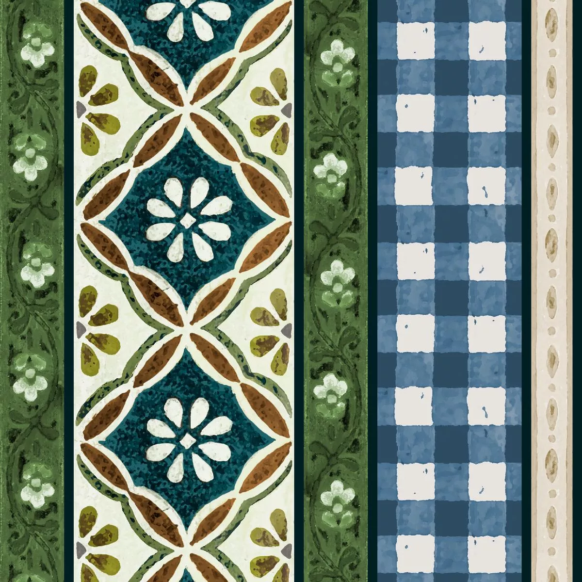 barnyard-folk-on-green-fabric Barnyard Folk on Green Fabric