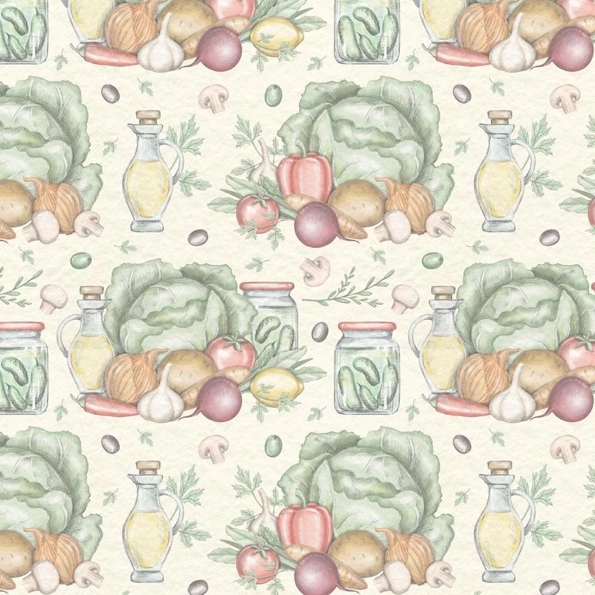 batch-vegetables-in-kitchen-fabric-cream Batch Of Vegetables In The Kitchen Fabric – Cream