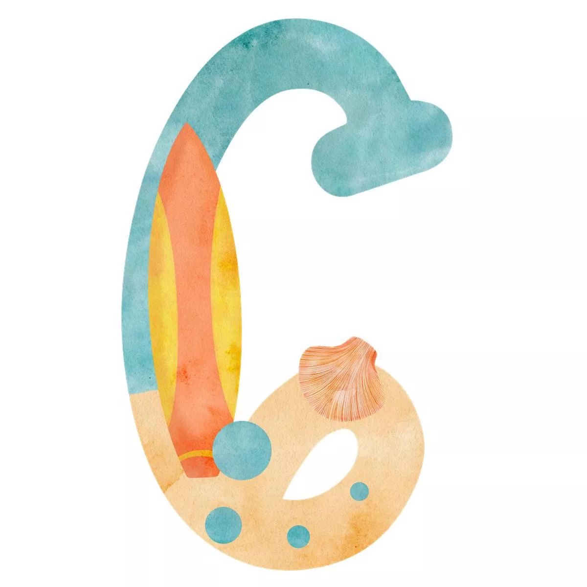 Beach Life Number ”6” Fabric Panel