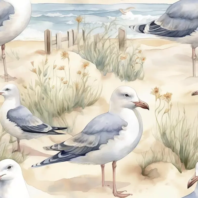 beach-life-scene-2-fabric Beach Life Scene #2 Fabric