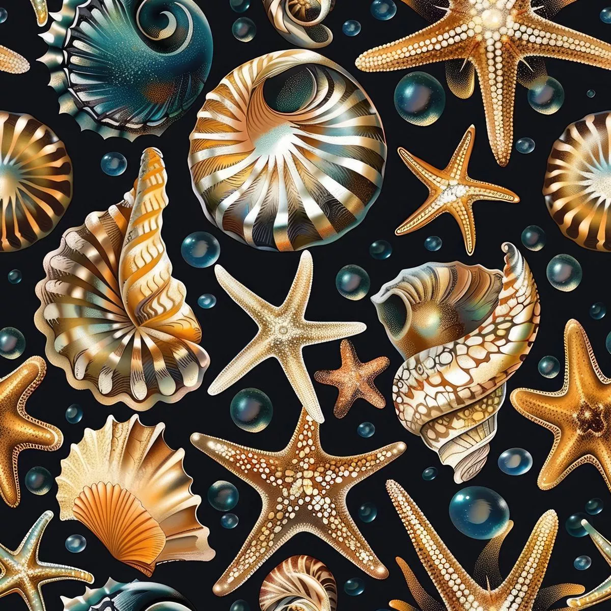 Beach Marvels Pattern 12 Quilting Cotton Fabric