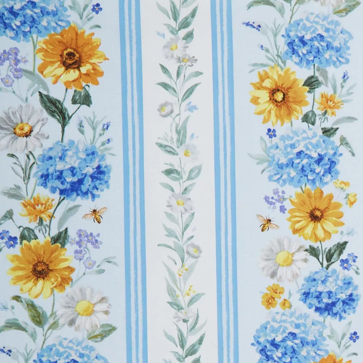 bees-blooms-floral-repeating-stripe-multi-yardage Bees & Blooms – Floral Repeating Stripe Multi Yardage