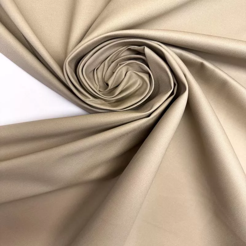 Beige Linen Viscose Twill Blend