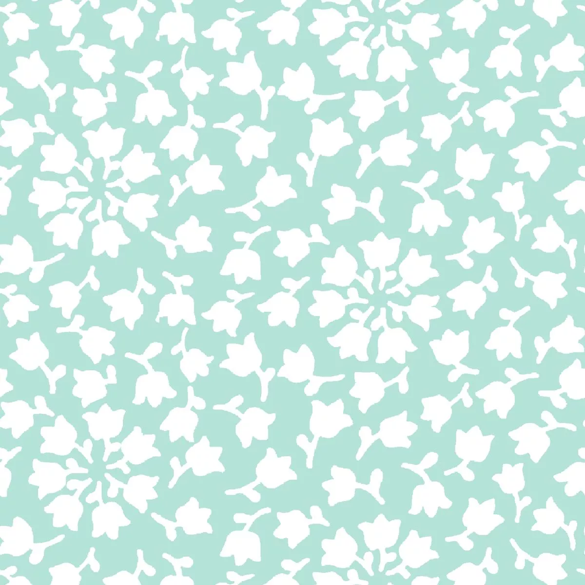 bell-flowers-on-mint-white-fabric Bell Flowers on Mint & White Fabric