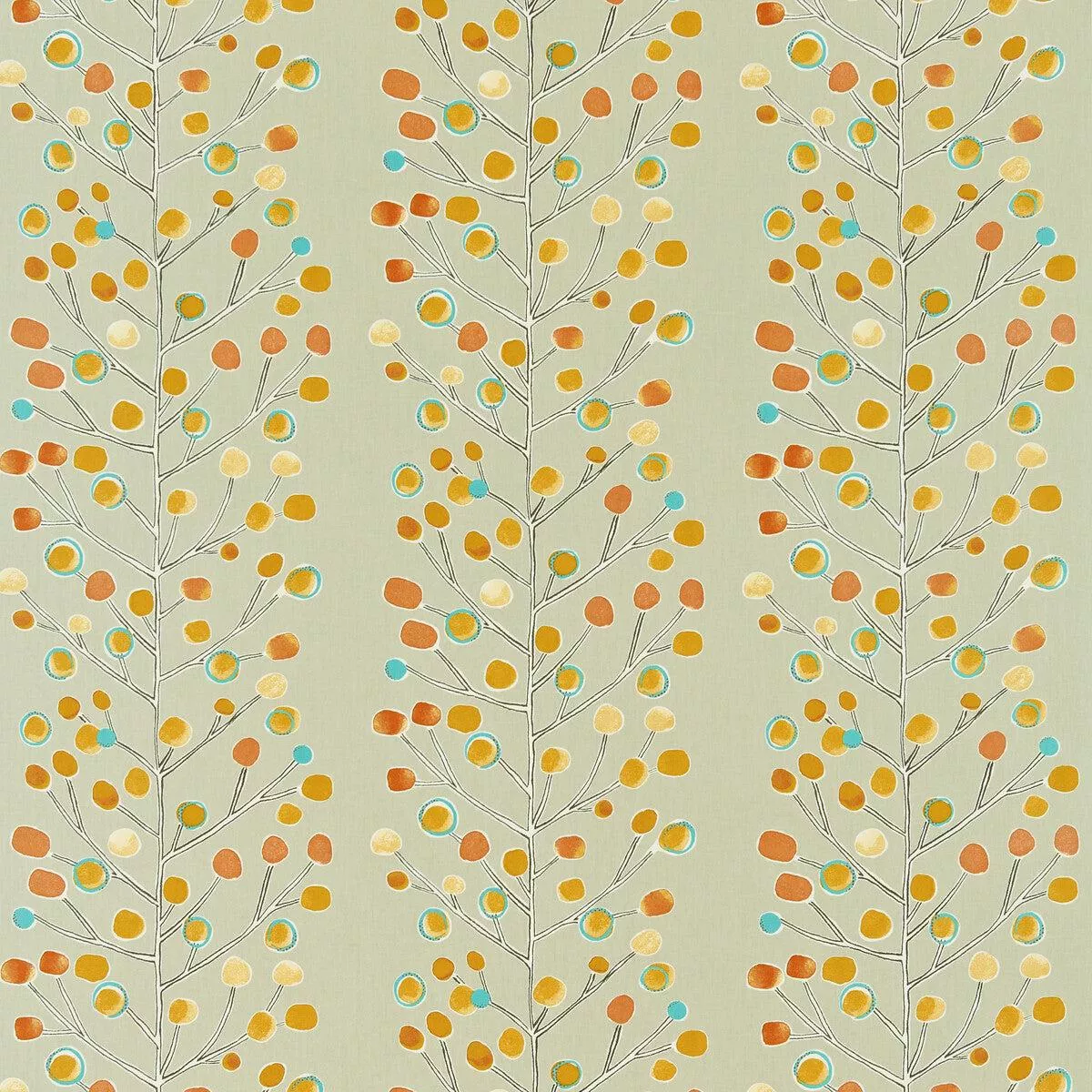 Berry Tree Neutral Tangerine Fabric