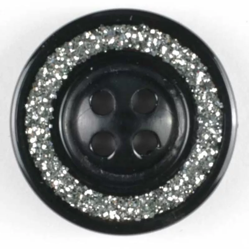 Black Abs Enamelled Button