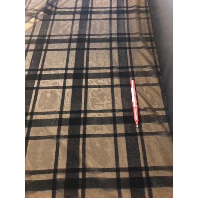 Black Flock Check on Knit. 120g/m2, 100% Polyester. Roll Size: 4m