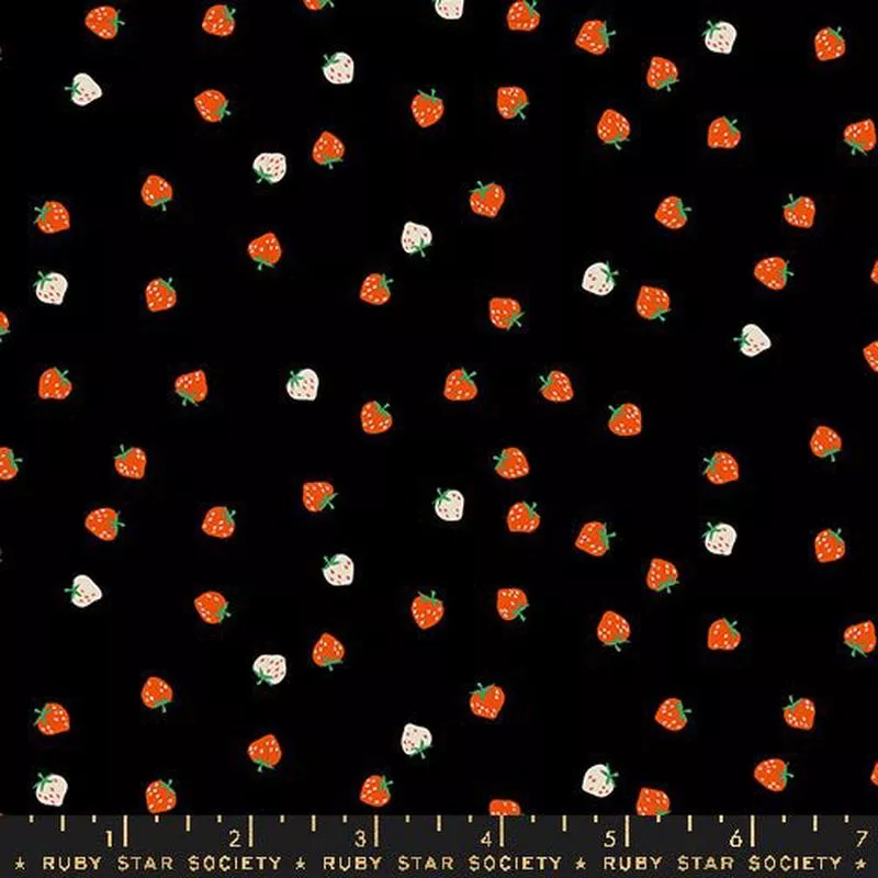black-mini-berry-strawberry-by-ruby-star-society-1-4-yard Black Mini Berry // Strawberry by Ruby Star Society (1/4 yard)