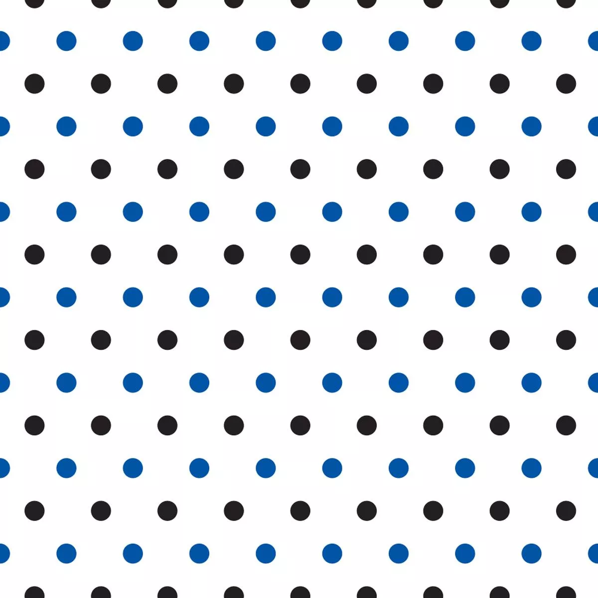 Black And Navy Blue Polka Dots Fabric