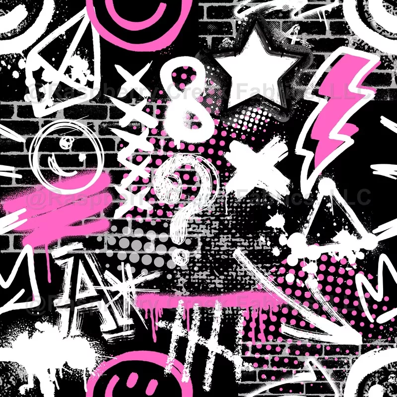 Black and Pink Graffiti Grunge