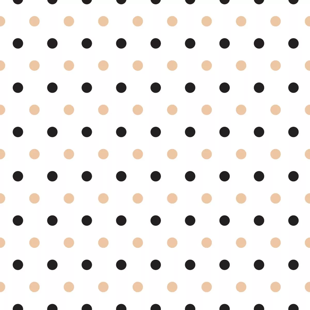 Black And Tacao Polka Dots Fabric