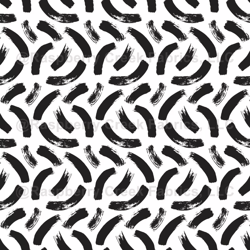 Black and white brush strokes abstract ornament