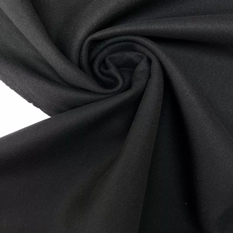 Black Wool Bonded Woven