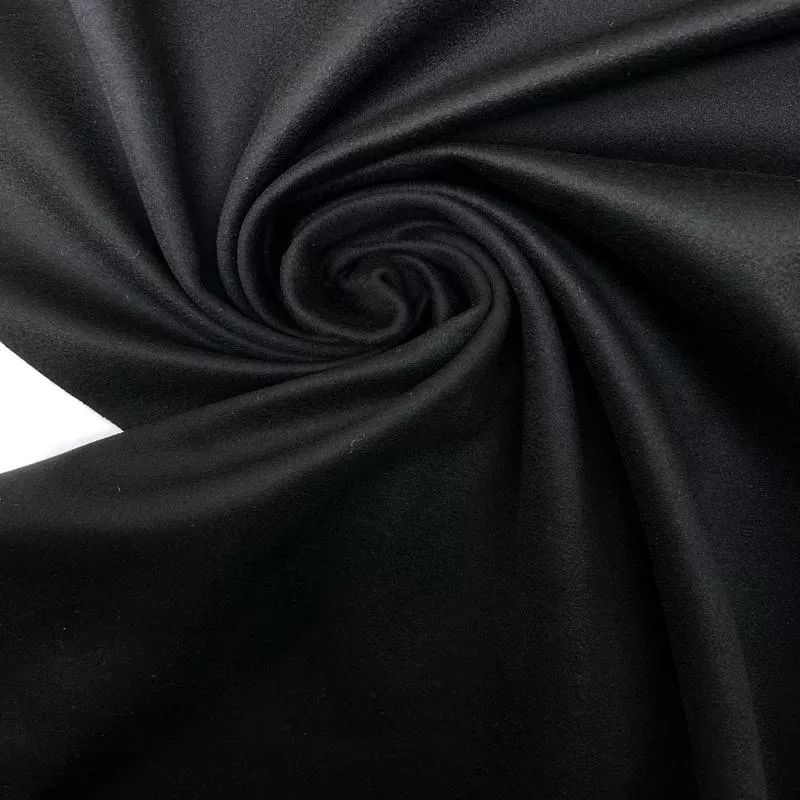Black Wool Cashmere Drape