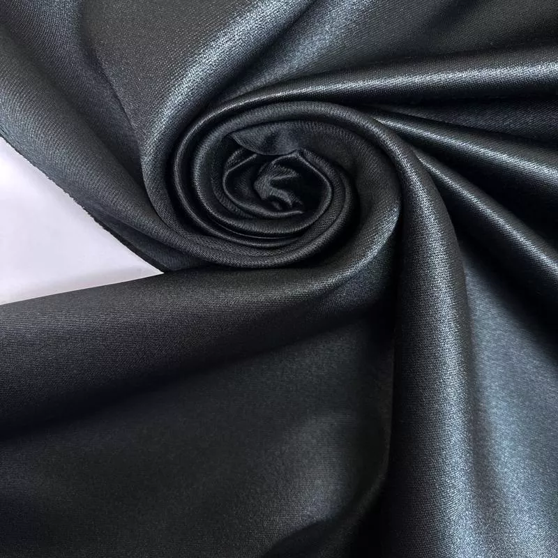Black Wool Sateen Fabric Suit