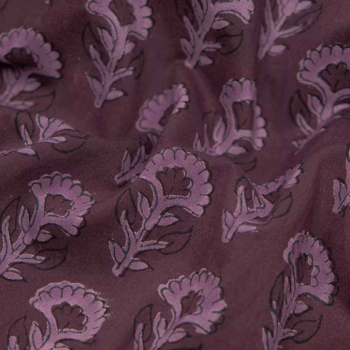 bloom-block-printed-organic-cotton-batiste-deep-currant-lilac Bloom Block Printed Organic Cotton Batiste – Deep Currant/Lilac
