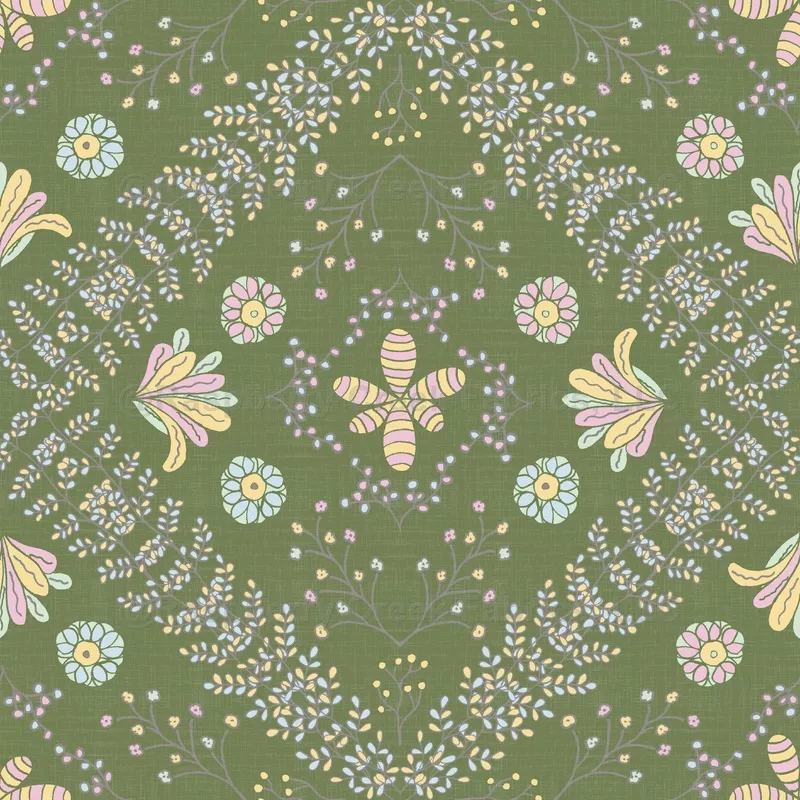 Bloom Tapestry Olive Green