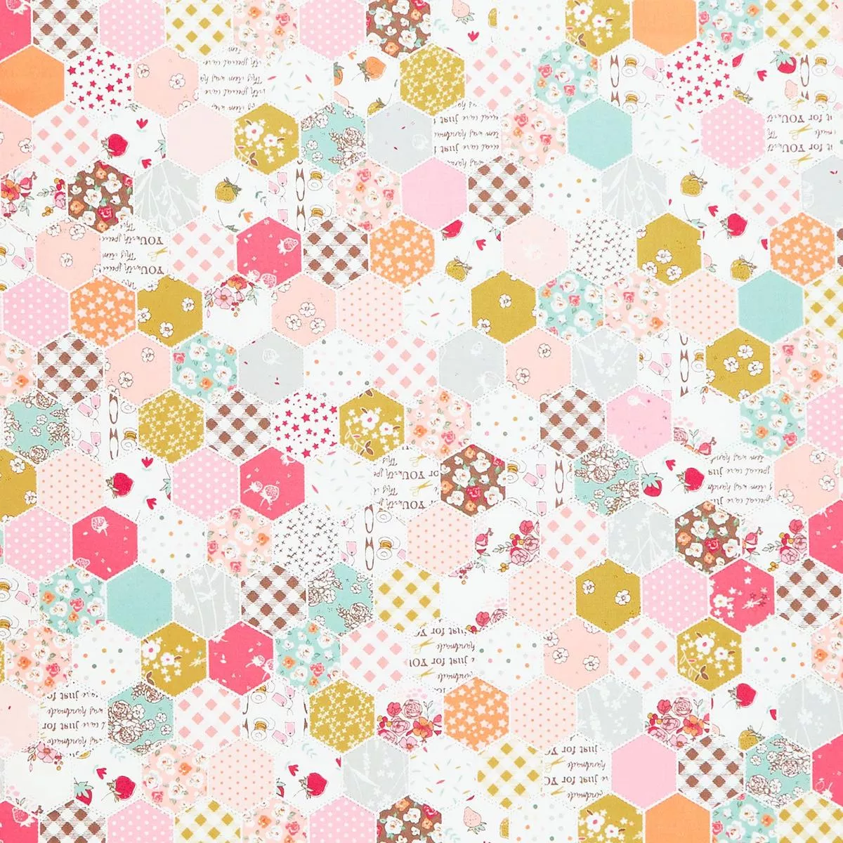 Bloomberry – Mini Hexagon Cheater Print Multi Yardage