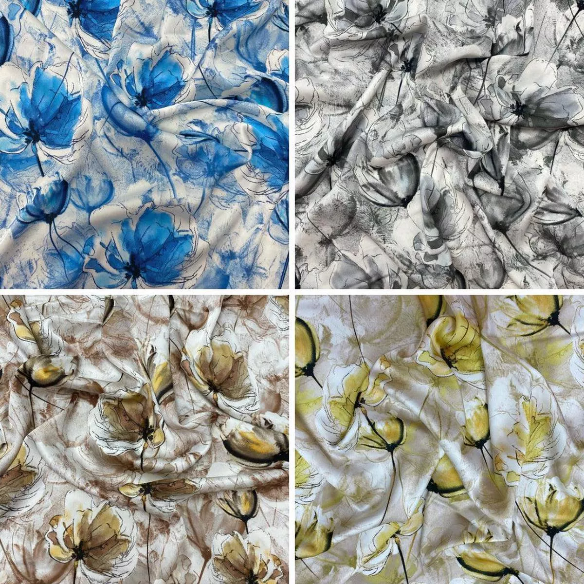 blooming-floral-satin-fabric Blooming Floral Satin Fabric