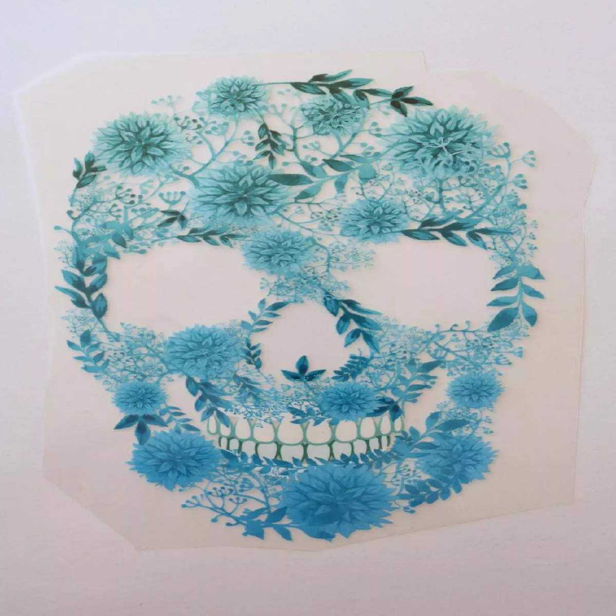 blossoming-skull-heat-transfer-iron-on Blossoming Skull Heat Transfer, Iron-On